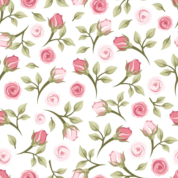 Seamless pattern with roses. Vector illustration. — Stock Vector