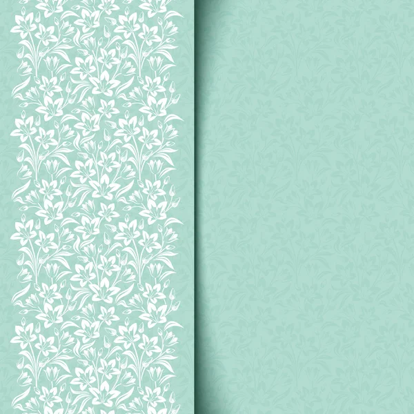 Cartão azul com padrão floral. Vetor EPS-10 . — Vetor de Stock