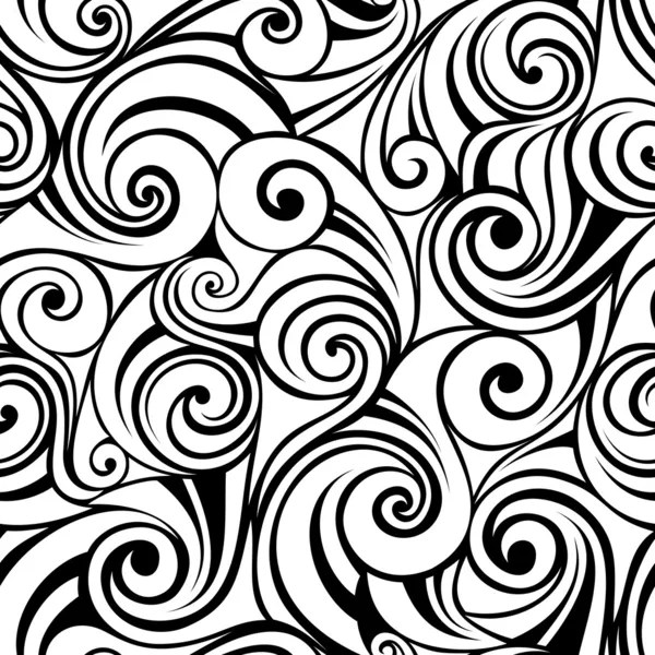 Abstraktes, nahtloses Schwarz-Weiß-Muster. Vektorillustration. — Stockvektor