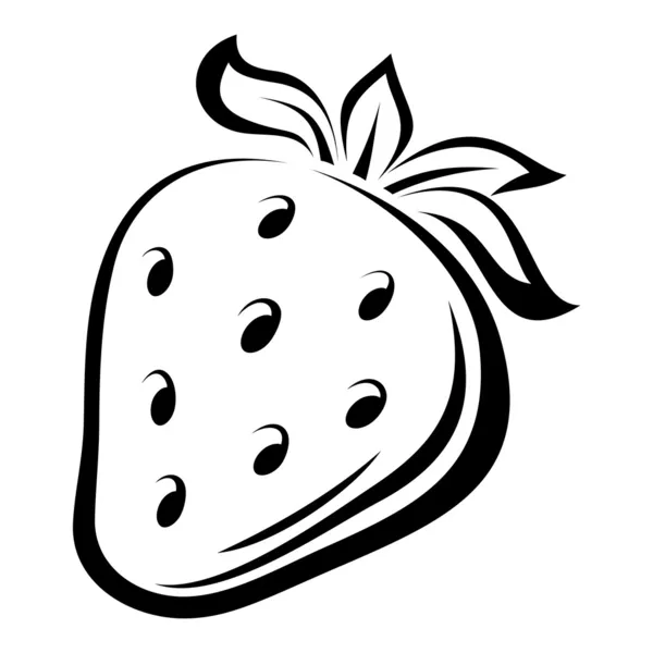 Dessin de contour de fraise. Illustration vectorielle . — Image vectorielle