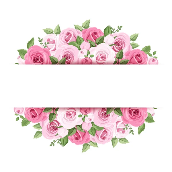 Fundo com rosas cor-de-rosa. Vetor eps-10 . —  Vetores de Stock