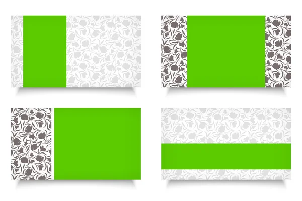 Moderne Visitenkarten mit floralen Mustern. Vektor eps-10. — Stockvektor