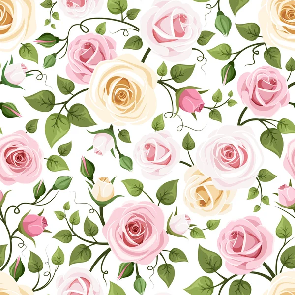 Motif sans couture avec des roses. illustration vectorielle. — Image vectorielle