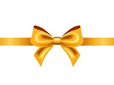 Altın şerit yay ile. vektör çizim.