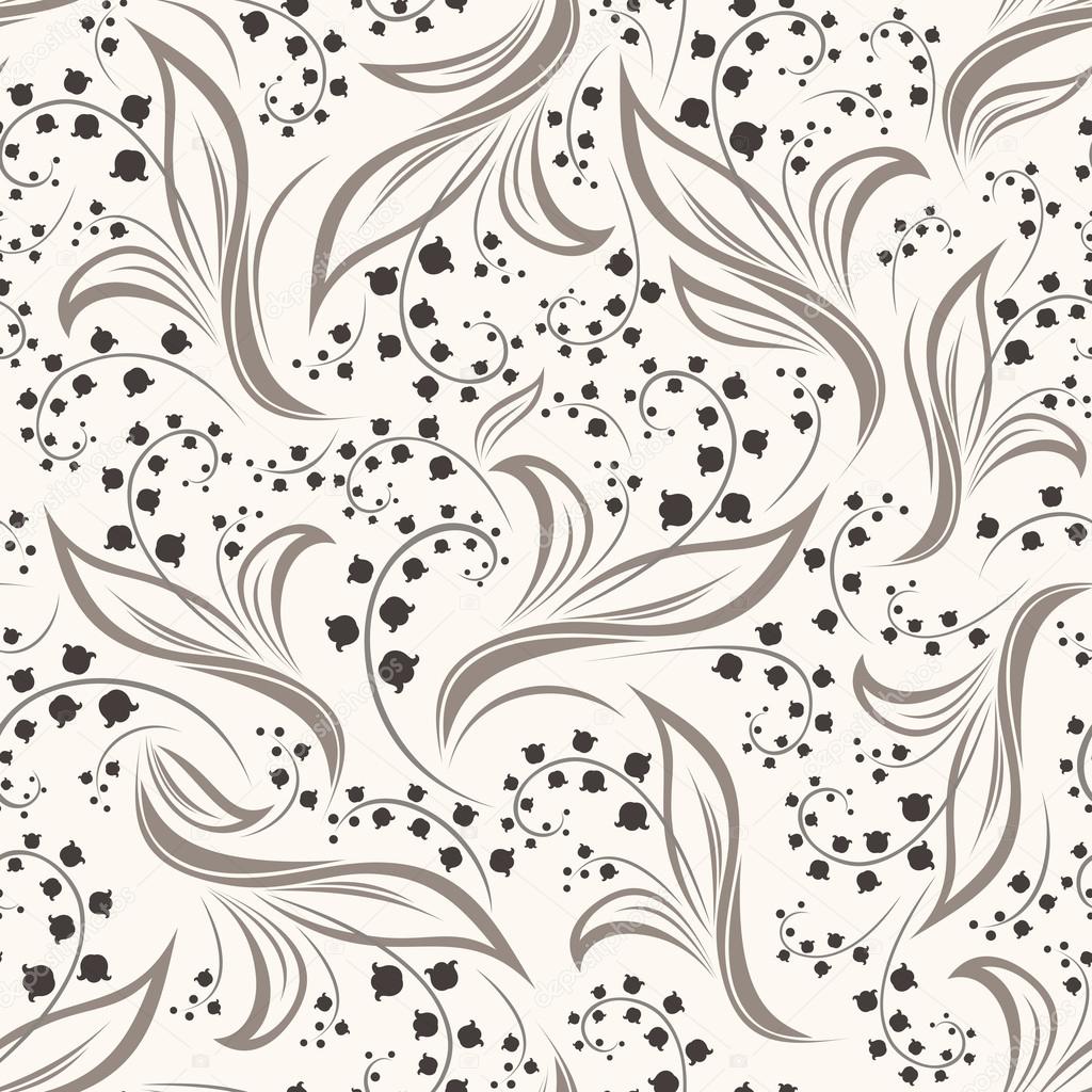 Seamless pattern with lily of the valley flowers. Vector illustration.
