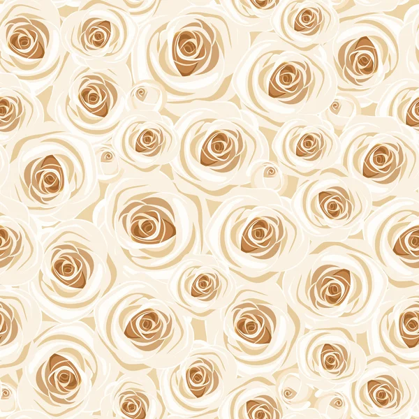 Nahtloser Hintergrund mit weißen Rosen. Vektorillustration. — Stockvektor