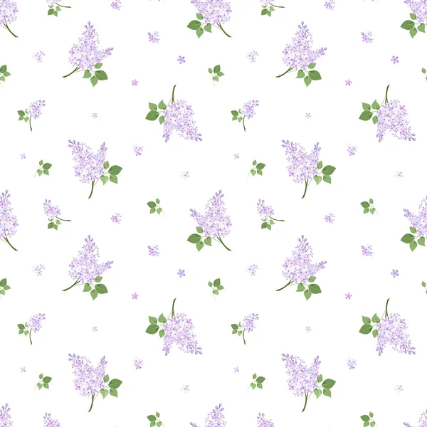 Seamless pattern with lilac flowers. Vector illustration. — Stock Vector