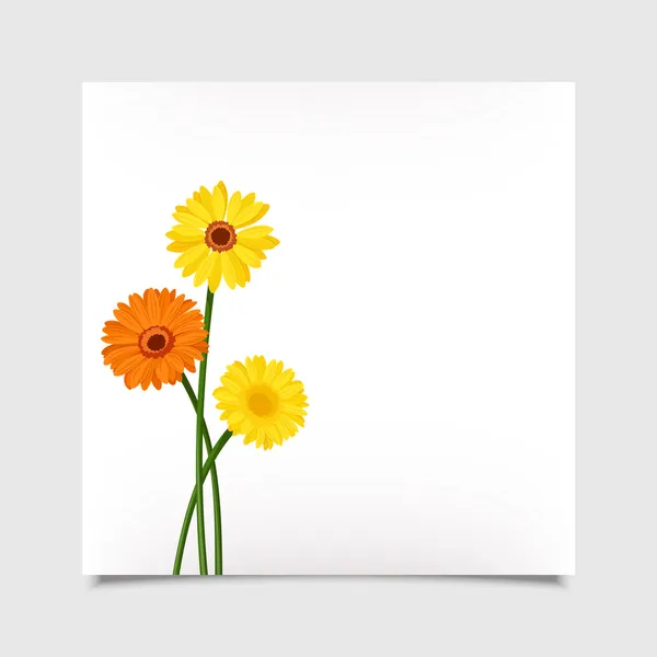 Vektor kort med gerbera blommor. EPS-10. — Stock vektor