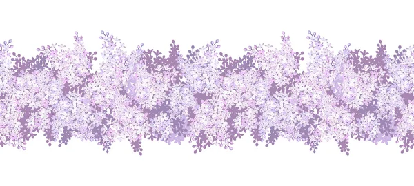Horizontal seamless background with lilac flowers. Vector illustration. — Stock Vector
