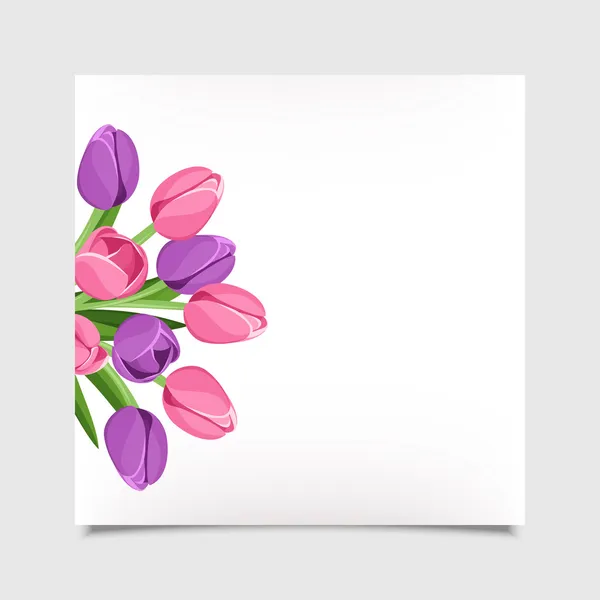 Vector kaart met tulp bloemen. EPS-10. — Stockvector