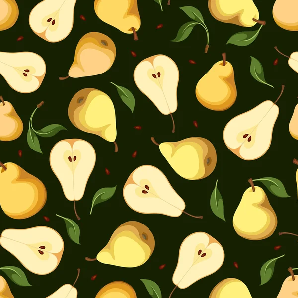 Seamless background with pears. Vector illustration. — Stock Vector