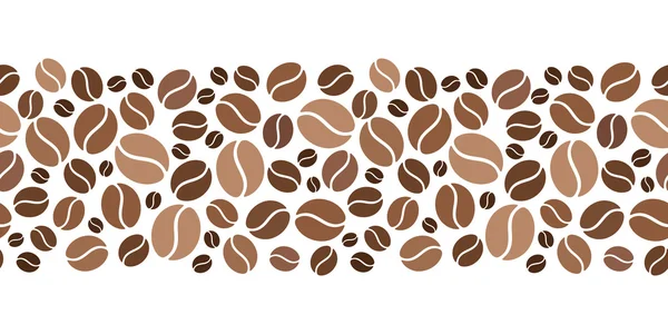 Fond horizontal sans couture avec grains de café. Illustration vectorielle . — Image vectorielle