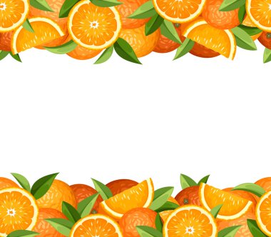 portakal ile kesintisiz yatay çerçeve. vektör çizim.