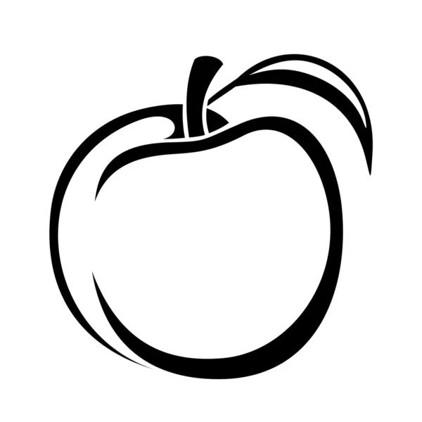 Şeftali. siluet siyah vektör.