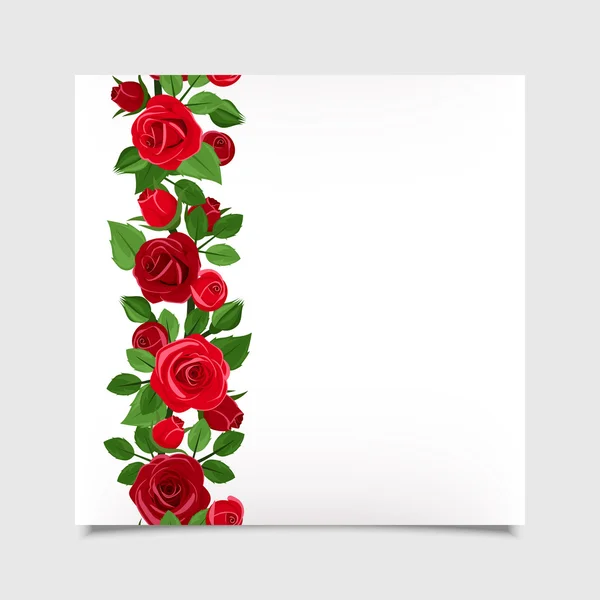 Vector card with red roses. Eps-10. — Stock Vector