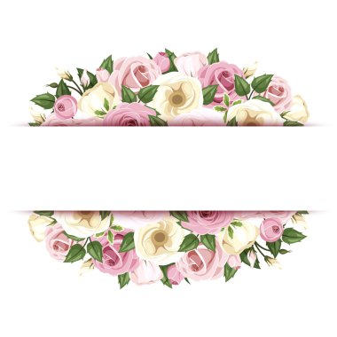 arka plan gül ve lisianthus çiçekli. vektör eps-10.