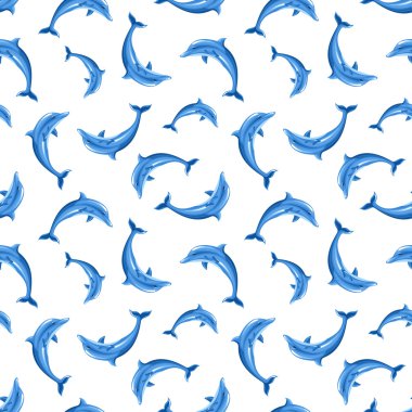 Yunuslarda kusursuz desen. vektör illüstrasyonu.