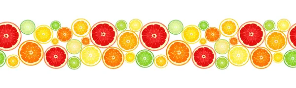 Horisontella sömlös bakgrund med citrusfrukter. vektor illustration. — Stock vektor