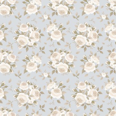 Mavi güller ile Seamless modeli. vektör çizim.