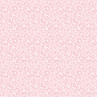 çiçekler ve yapraklar ile pembe seamless modeli. vektör çizim.