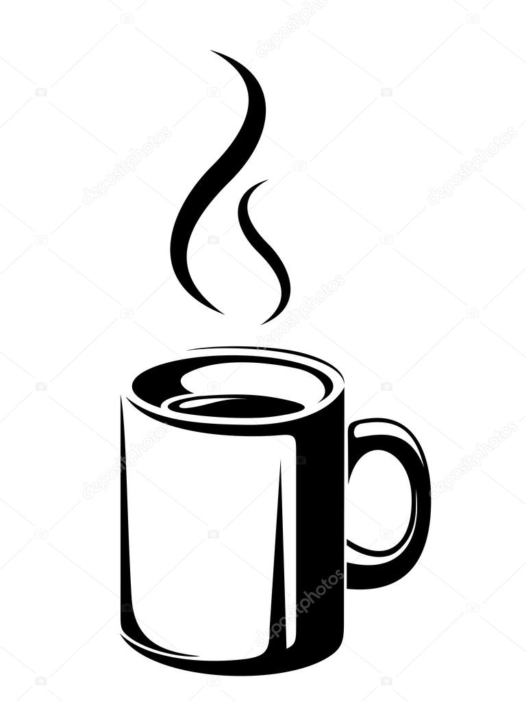 Cup and glass slow high shape line contour set Vector Image