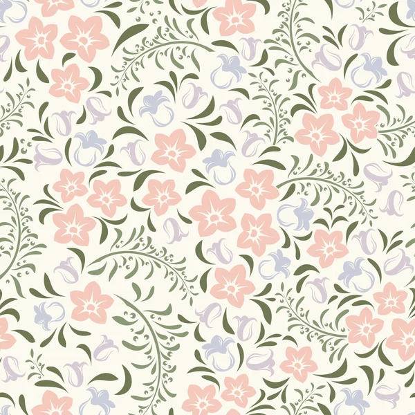 Patrón floral vintage sin costuras. Ilustración vectorial . — Vector de stock