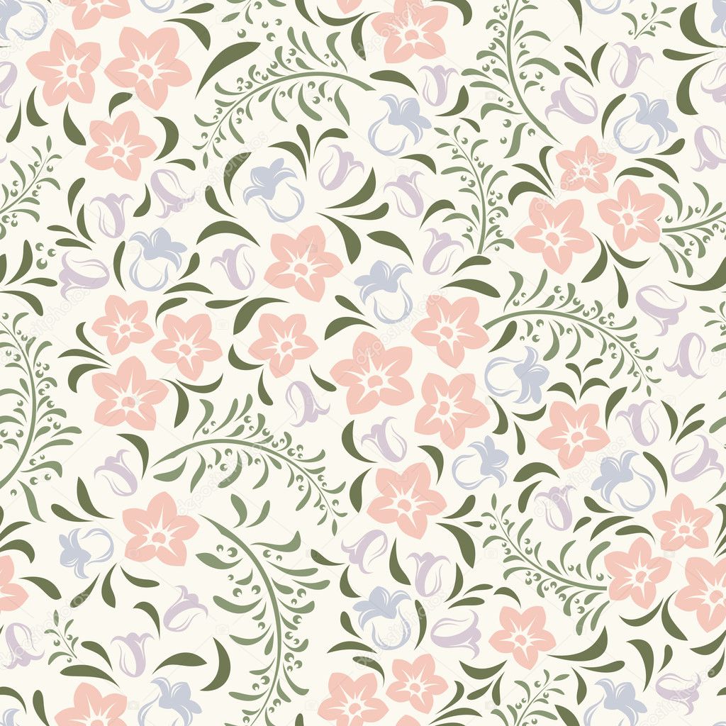 Seamless vintage floral pattern. Vector illustration.