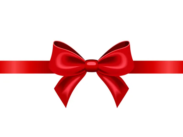 kırmızı kurdele ile yay. vektör çizim.