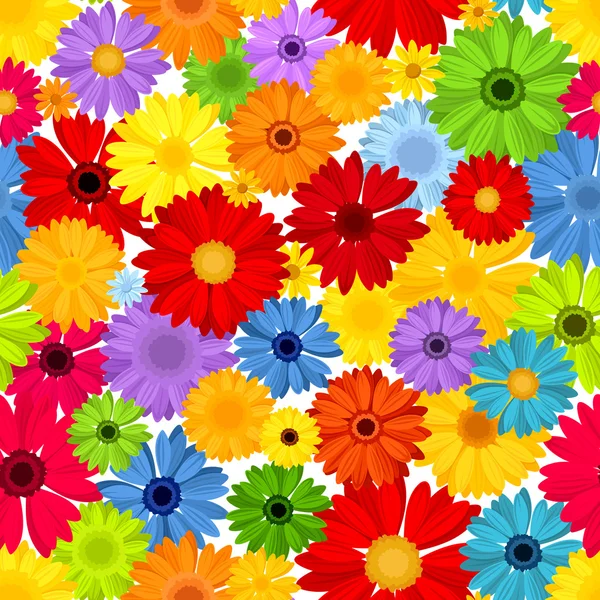 Seamless mönster med färgglada gerbera blommor. vektor illustration. — Stock vektor