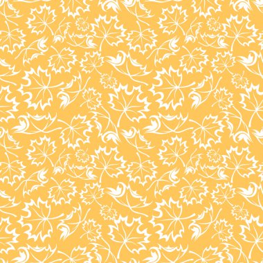 seamless turuncu modeli ile akçaağaç yaprakları. vektör çizim.