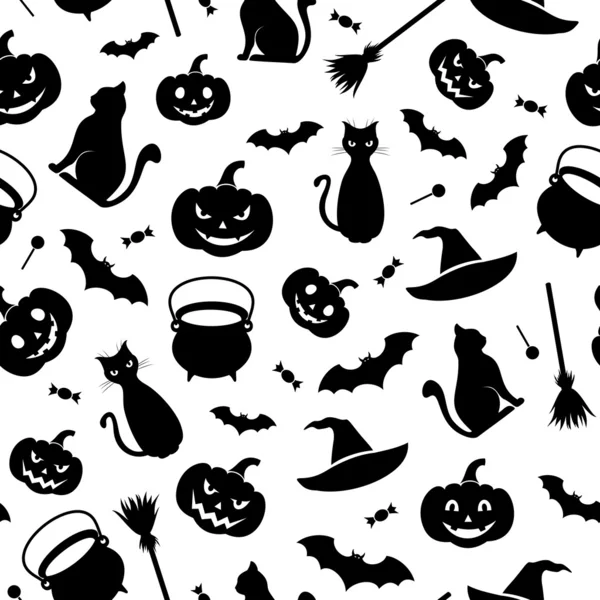 Halloween fundo sem costura. Ilustração vetorial . — Vetor de Stock