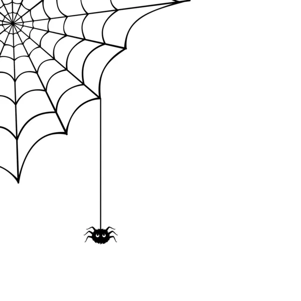 Pók hálójában és a spider. vektoros illusztráció. Jogdíjmentes Stock Vektorok