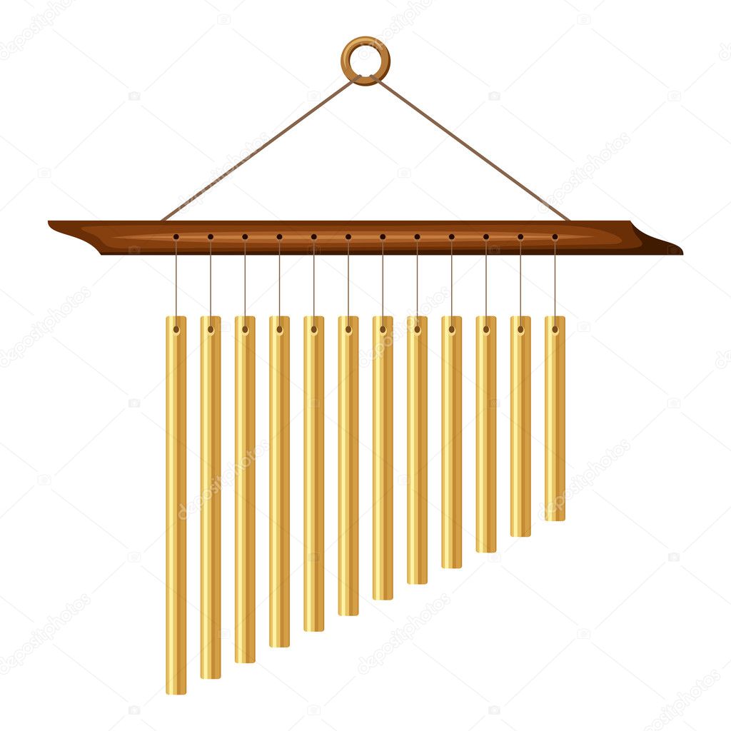 Wind chimes. Vector illustration.