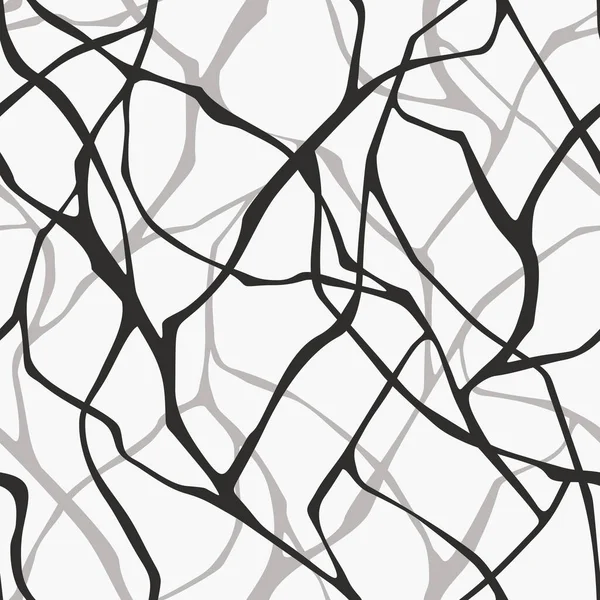 Modèle Sans Couture Vectoriel Noir Blanc Avec Branches Nues — Image vectorielle