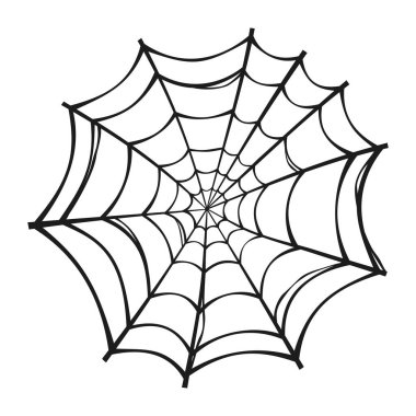 Beyaz arkaplanda izole edilmiş vektör Cadılar Bayramı örümcek ağı.