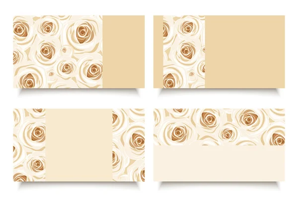 Visitenkarten mit weißen Rosen. Vektor eps-10. — Stockvektor