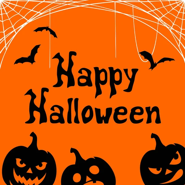 Wektor Halloween Czarno Pomarańczowe Powitanie Lub Zaproszenie Karty Jack Latarnie — Wektor stockowy