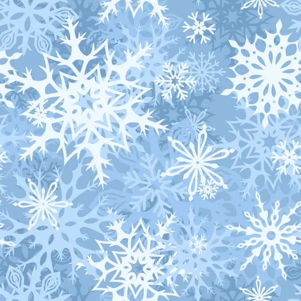 Vektornahtloses Weihnachtsmuster Mit Schneeflocken Winterlicher Hintergrund — Stockvektor