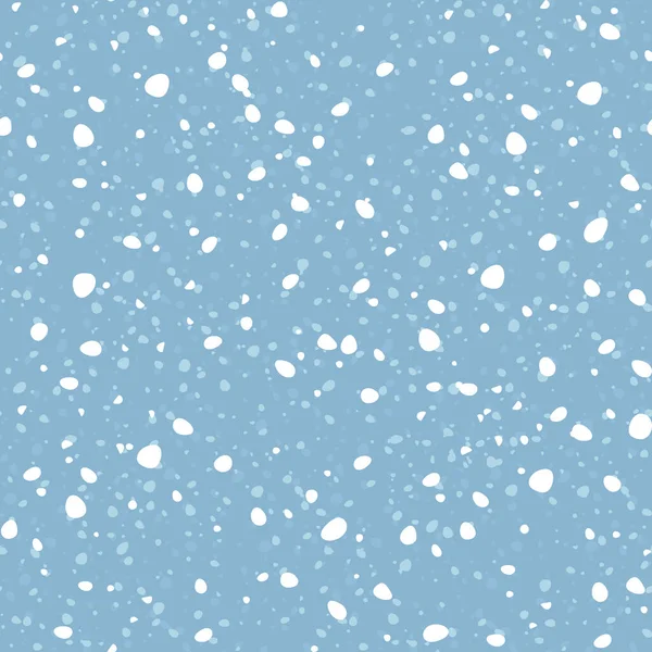 雪とベクトルシームレスな背景 青い背景に白い雪が降る — ストックベクタ