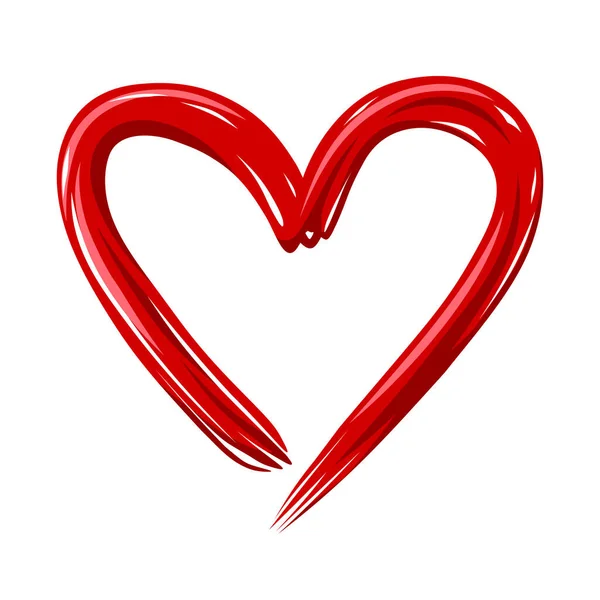 Vector Red Heart Isolated White Background Vector Valentines Day Symbol — Vector de stock