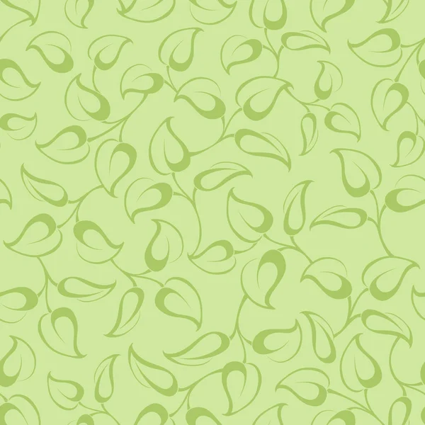 Patrón Floral Verde Sin Costuras Con Hojas Ilustración Vectorial — Archivo Imágenes Vectoriales