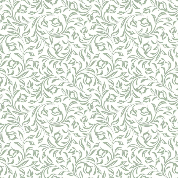 Patrón Floral Vintage Blanco Sin Costura Vectorial — Vector de stock