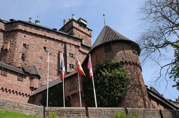 Francia, Haut Koenigsbourg castillo en Alsacia —  Fotos de Stock