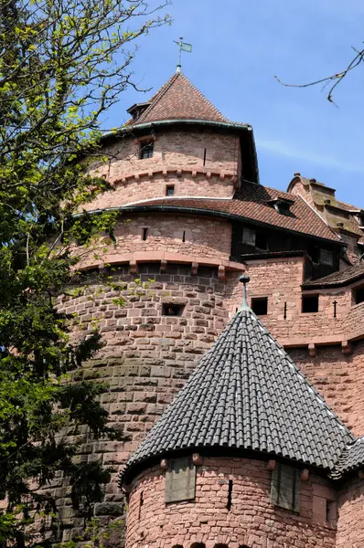 Francie, haut koenigsbourg hrad v Alsasku — Stock fotografie