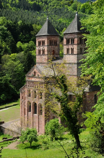 Франция, римское аббатство Мурбах в Эльзасе — стоковое фото