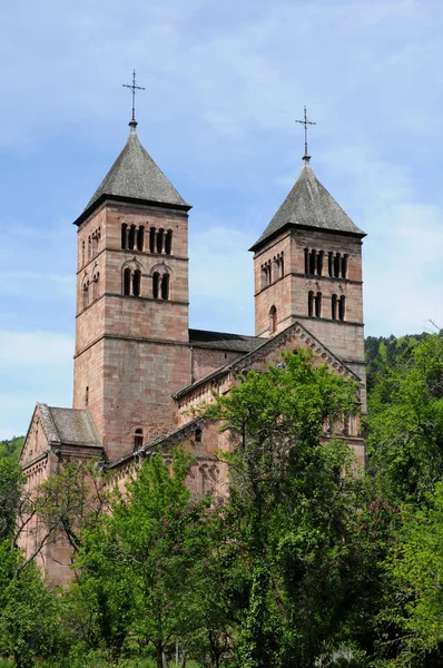 France, the roman abbey of Murbach in Alsace — Stock Photo, Image