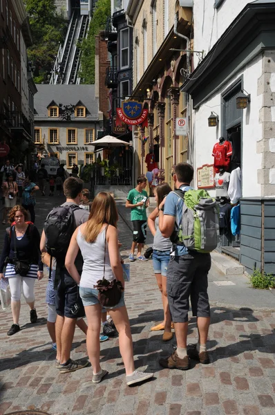 O bairro histórico de Petit Champlain em Quebec — Fotografia de Stock