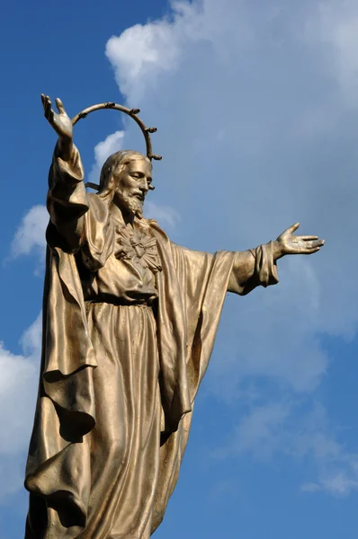 Quebec, bronzen standbeeld van Jezus in saint jean — Stockfoto