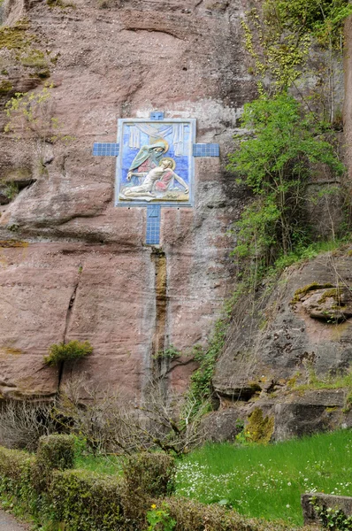 Alsace, stations of the cross of Mont Sainte Odile — Stock Photo, Image