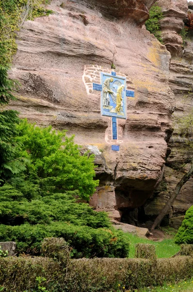 Alzacja, Droga Krzyżowa z mont sainte odile — Zdjęcie stockowe